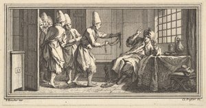 Bringe tau til fangen, 1746-47. av Claude Augustin Duflos