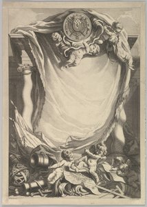 Ramme for en dedikasjonsplate, 1700-tallet. av Claude Augustin Duflos