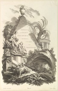 Frontispice for graven til Boyle, Locke og Sydenham Frontispice for graven..., ca. 1736.
