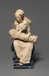 Figur av sykepleieren, tidlig på 1600-tallet (fajanse med emaljedekor) av Claude Bertélémy de (attr. to) Blénod