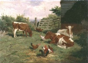 Hvile (olje på lerret lagt ned på panel) (for par se 70859) av Claude Cardon