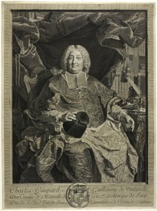 Portrett av Charles-Gaspard-Guillaume de Ventimiglia, erkebiskop av Paris av Claude Drevet