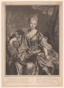 Portrett av Marguerite Henriette de La Briffe Le Bret som Ceres av Claude Drevet