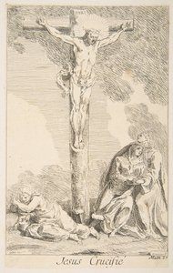 Crucifixion.nd Skapere: Claude Gillot, Jacques Gabriel Huquier.