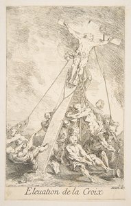 Forhøyning av korset.n.d. Skapere: Claude Gillot, Jacques Gabriel Huquier.
