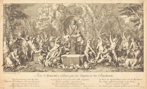 Bacchus-festen, feiret av Satyrs og Bacchantes (Feast of Bacchus Celeb vurdert av Satyrs and Bacchanales) av Claude Gillot