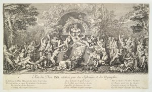 Feast of the God PAN, feiret av Sylvains og Nymphs av Claude Gillot