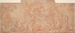 Studie for Festival of the God Pan (La Fete du Dieu Pan) av Claude Gillot