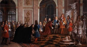 Reparasjon gjort til kong Louis XIV av Doge of Genes 1600-tallet (maleri)