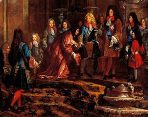 Ludvig XIV mottok underkastelse, Doge av Genova i mai 1685, maleri av Claude-Guy Halle (1652 til 1736), ca. 1710 (olje på lerret)