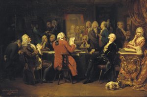 Voltaire på lesesalen på Procope