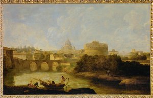 Castel Sant#39; Angelo og St. Peters kirke av Claude Joseph Vernet