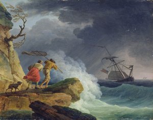 Kystscene i en storm, 1782