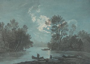 Fishermen by Moonlight, ca. 1750-1800. av Claude Joseph Vernet