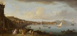 Napoli, utsikt over bukten fra sør, ca. 1742 (olje på lerret) av Claude Joseph Vernet