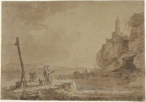 Liten havn under klippene av Claude Joseph Vernet