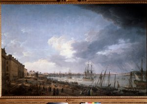 Port of Bordeaux-maleri av Joseph Vernet (1714-1789) Paris fra 1700-tallet, Musee de la Marine av Claude Joseph Vernet