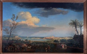 Havnen i Antibes i Provence sett fra jordens kyst av Claude Joseph Vernet