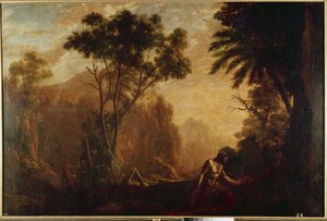 Landskap med Saint Onuphrius (olje på lerret, ca. 1638) av Claude Lorrain