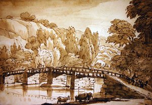 Skoglandskap (penn og blekk og vask på papir) av Claude Lorrain
