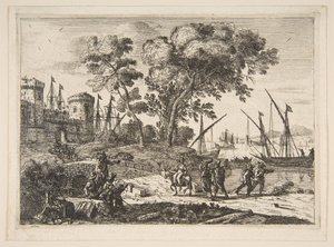 Kystscene med en artist, ca. 1638-41. av Claude Lorrain