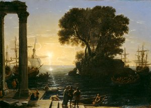 Kystscene med ombordstigning av Saint Paul, 1655 av Claude Lorrain