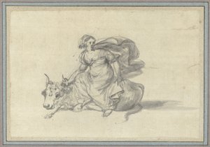 Europa på oksen Studier av dyr fra Animal Album (serietittel) av Claude Lorrain