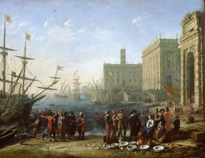 Havnescene av Claude Lorrain