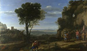 Landskap med David ved Cave of Adullam, 1658 av Claude Lorrain