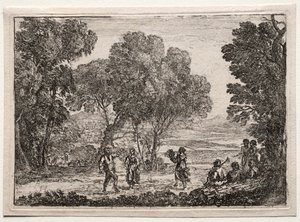 Landskap med en countrydans (liten tallerken) av Claude Lorrain