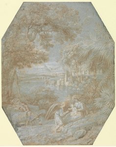 Landskap med resten på flukten til Egypt, 1645. av Claude Lorrain