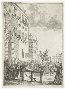 Rytterstatue av keiseren av Det hellige romerske rike Le Statue equestre du roi des romains Fyrverkeri og festligheter i anledning av den nyvalgte keiseren av Det hellige romerske rike (serietittel) av Claude Lorrain