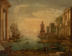 Havnehavn med Ulysses som gir Chryseis tilbake til faren Chryses av Claude Lorrain