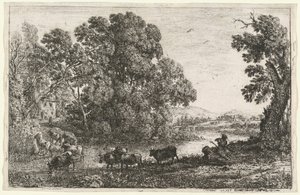 The Cowherd (Le bouvier) av Claude Lorrain