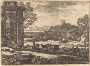 Flokken vender tilbake i stormfullt vær av Claude Lorrain