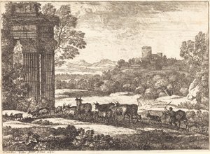 Flokken vender tilbake i stormfullt vær av Claude Lorrain