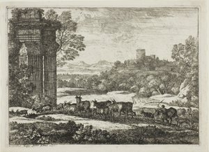 Flokken vender tilbake i stormfullt vær av Claude Lorrain