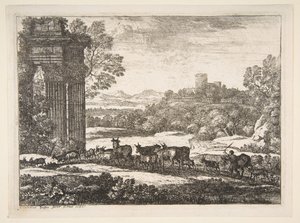 Flokken vender tilbake i stormfullt vær, 1651. av Claude Lorrain