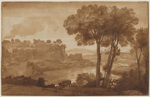 Utsikt over Acqua Acetosa (recto) av Claude Lorrain
