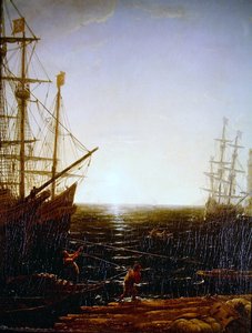 Havnescene (detalj) av Claude Lorrain