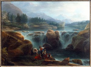 La cascade-maleri av Claude Louis Chatelet (1753-1794) 1793 Søn. 0,92x1,26 m Orleans, musee des Beaux Arts