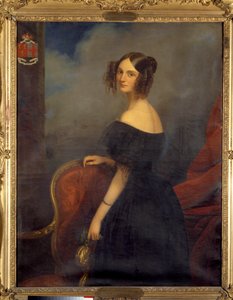 Portrett av hertuginnen av Valencay, grevinne av Talleyrand Perigord født Anne Louise de Montmorency (1810-1855) av Claude Marie Dubufe (1790-1864). 1800-tallet