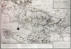 Atlas 131 H f.42 Kart over Bas Poitou, Aunis og Saintonge med myrene i Aiguillonbukten i 1716