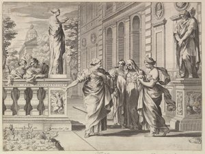 Allegori til ære for den romerske høyskolen grunnlagt av Borghese-familien, 1615-88. av Claude Mellan