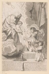 Anna av Østerrike gir Regency of the Kingdom of France til Kristusbarnet av Claude Mellan