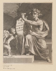 Apollo en en amor The Works of Mr. de Voiture (tittel på objekt) Tittelside for: Vincent de Voiture, The Works of Vincent de Voiture, 1650 av Claude Mellan