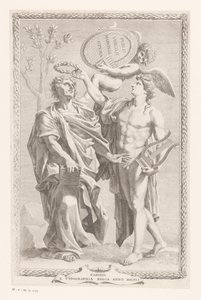 Apollo kroner Publius Vergilius Maro Tittelside for: Publius Virgilius Maro, Publius Virgilius Maronis Opera, 1641 av Claude Mellan