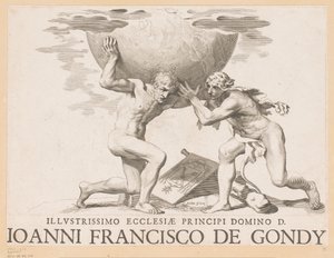 Atlas gir himmelsfæren til Hercules av Claude Mellan