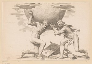 Atlas gir himmelsfæren til Hercules av Claude Mellan