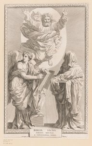 Gud med personifisering av historie og profetier Tittelside for: Biblia Sacra, 1642 av Claude Mellan
